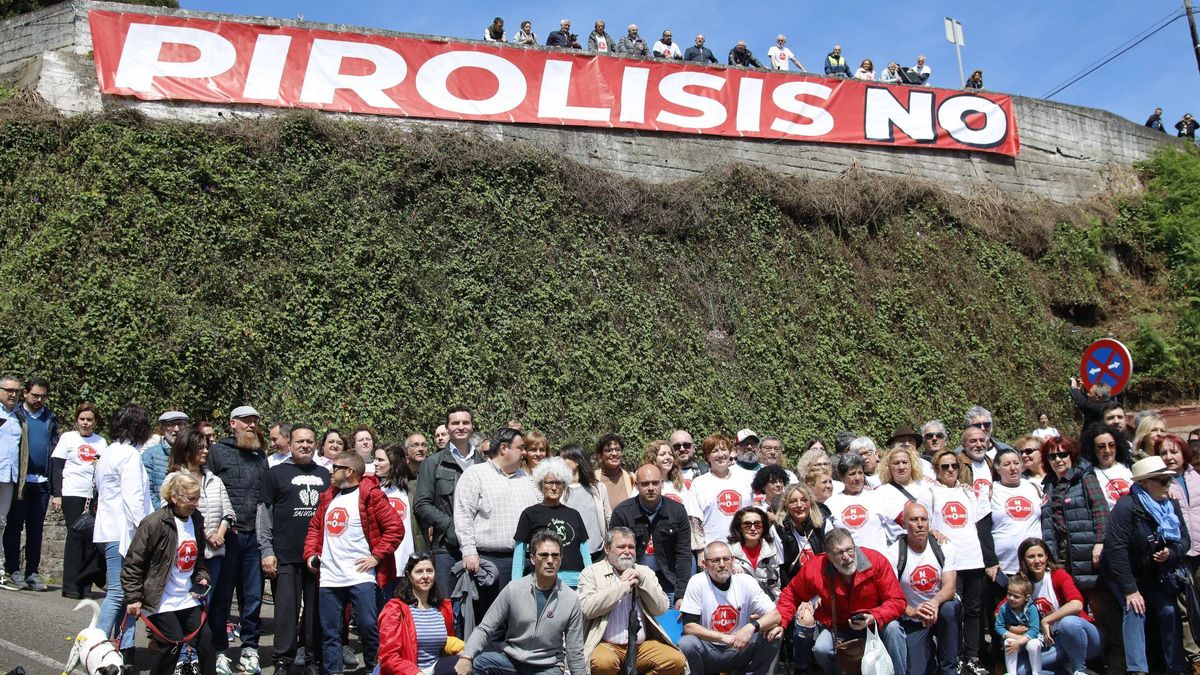 La manifestación contra la pirólisis