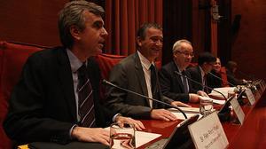 El president de la CCMA, Brauli Duart, davant la comissió de control al Parlament.