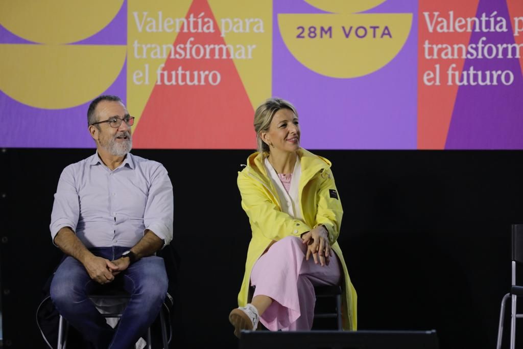 Yolanda Díaz visita Palma en uno de los actos de campaña de Unidas Podemos