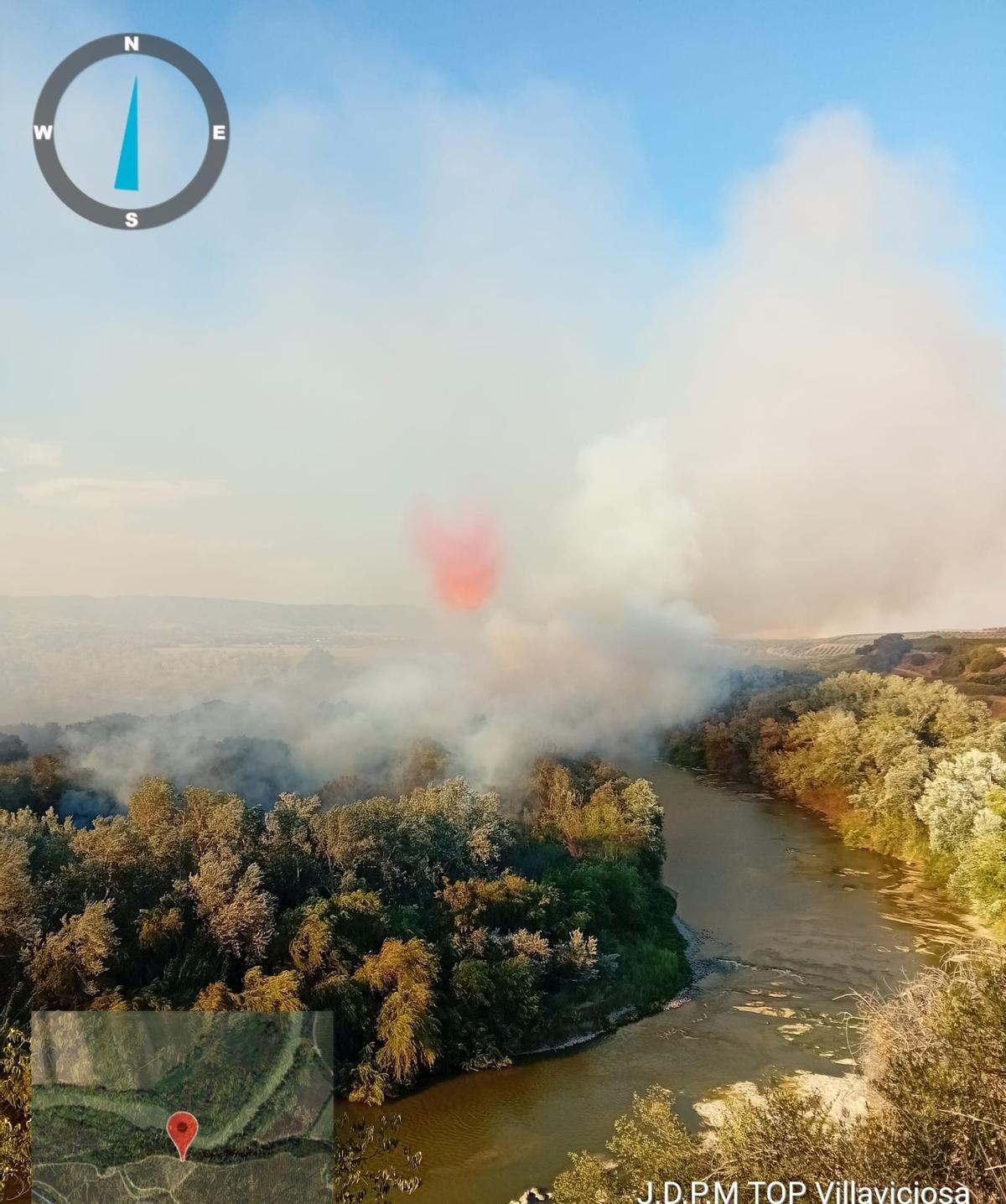 Vista del incendio en imagen realizada por el Plan Infoca.