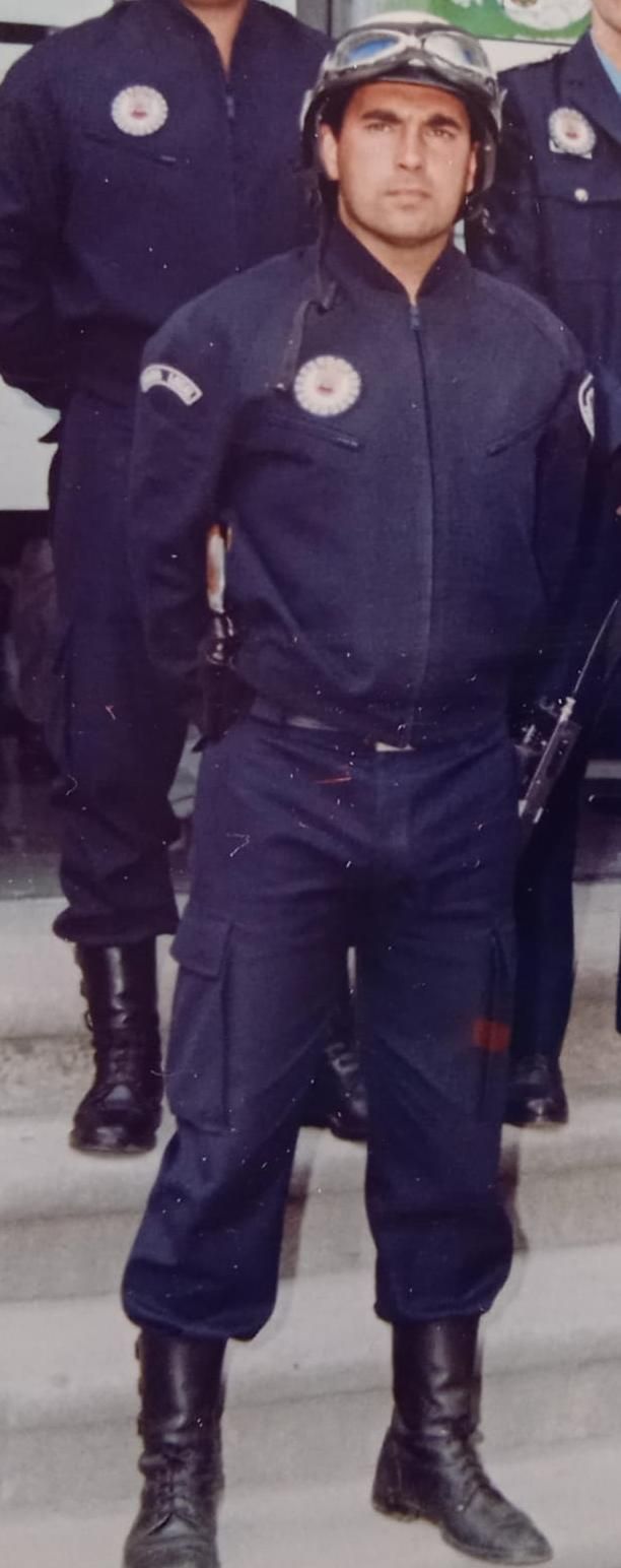 José Manuel de Saa, más conocido como Manel, en una de sus primeras fotografías en la Policía de Gondomar.