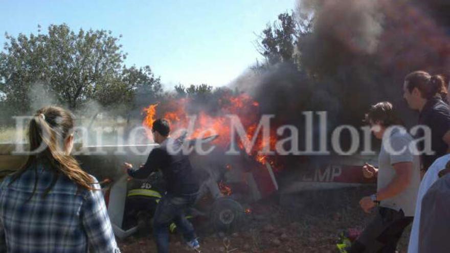 Primeros auxilios pocos minutos después del accidente.