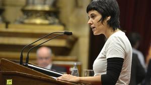 La diputada de la CUP, Anna Gabriel, en el Parlament.