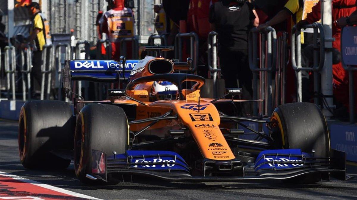 Sainz durante la sesión de entrenamientos en Melbourne