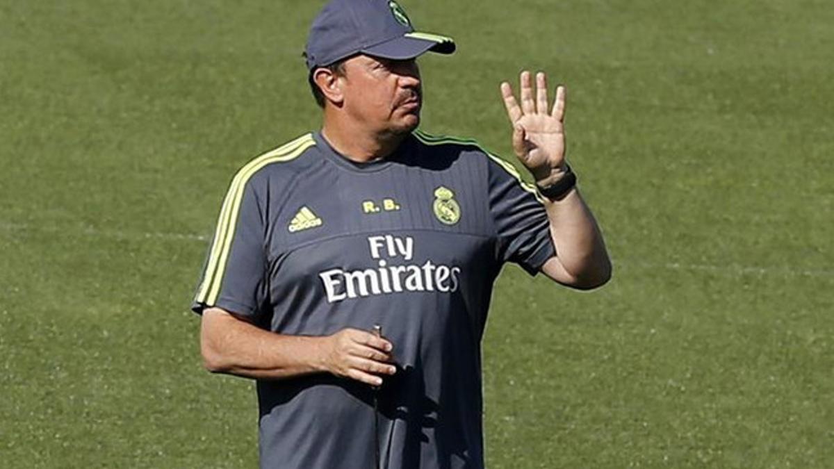 Rafa Benítez, durante un entrenamiento