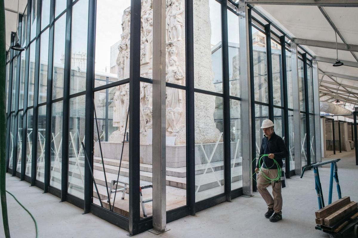 Así será el nuevo Mercat Central provisional, aún en obras.