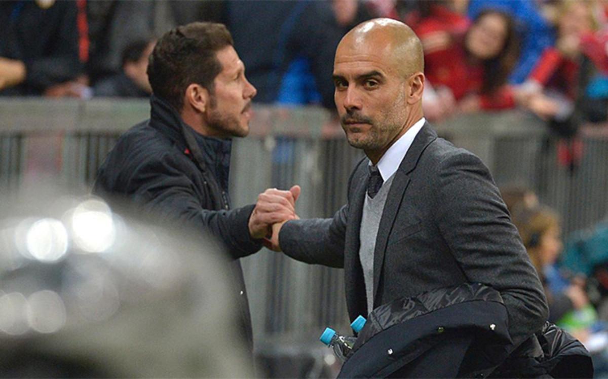 Simeone y Guardiola, antes de enfrentarse en un encuentro de Champions