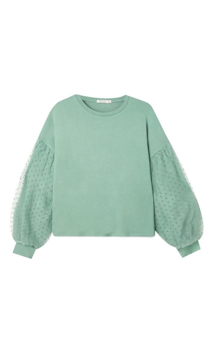 Stradivarius blusa manga online abullonada