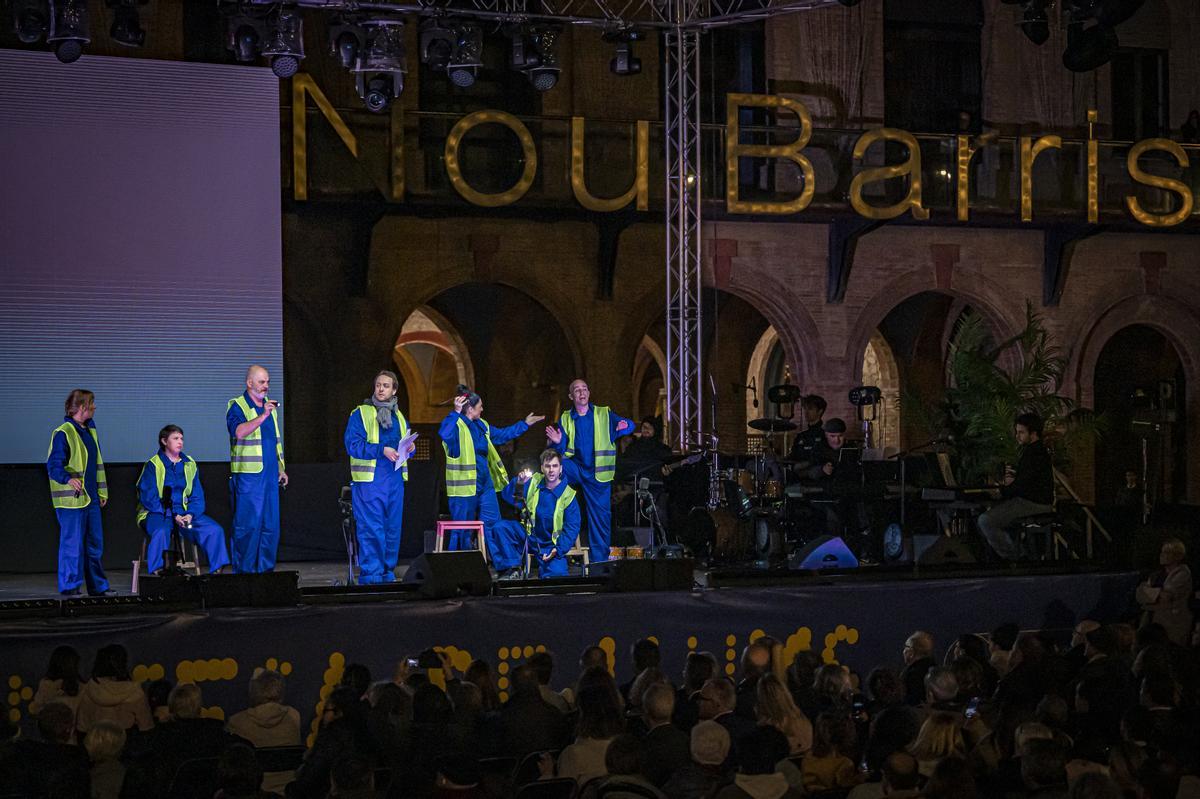 Espectáculo de encendido de las luces de navidad de la ciudad en Nou Barris