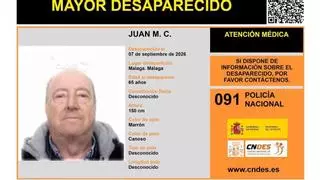 Buscan a un hombre de 65 años desaparecido en Málaga desde hace cinco días