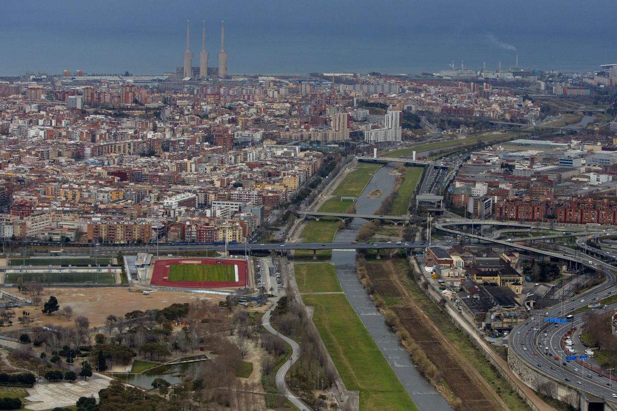 El tramo bajo del río Besòs en una imagen de archivo
