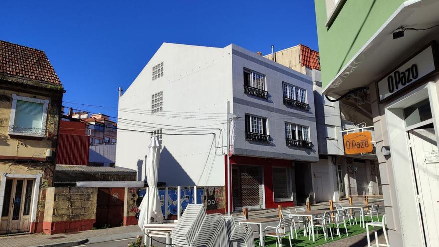 Calle en el barrio de Banda do Río, en Bueu.