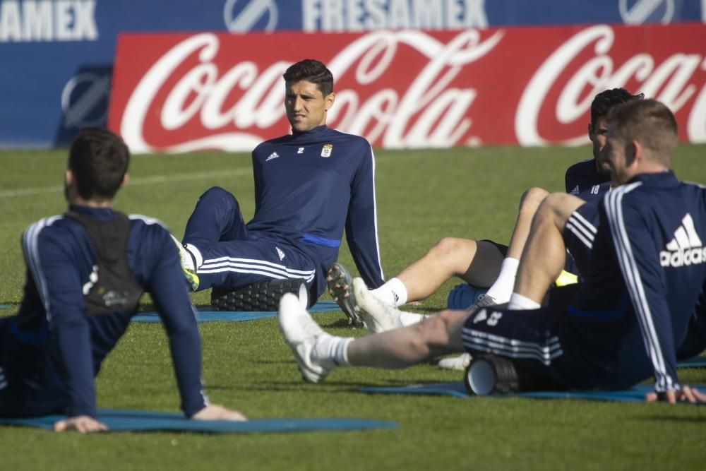 El entrenamiento del Oviedo de esta mañana