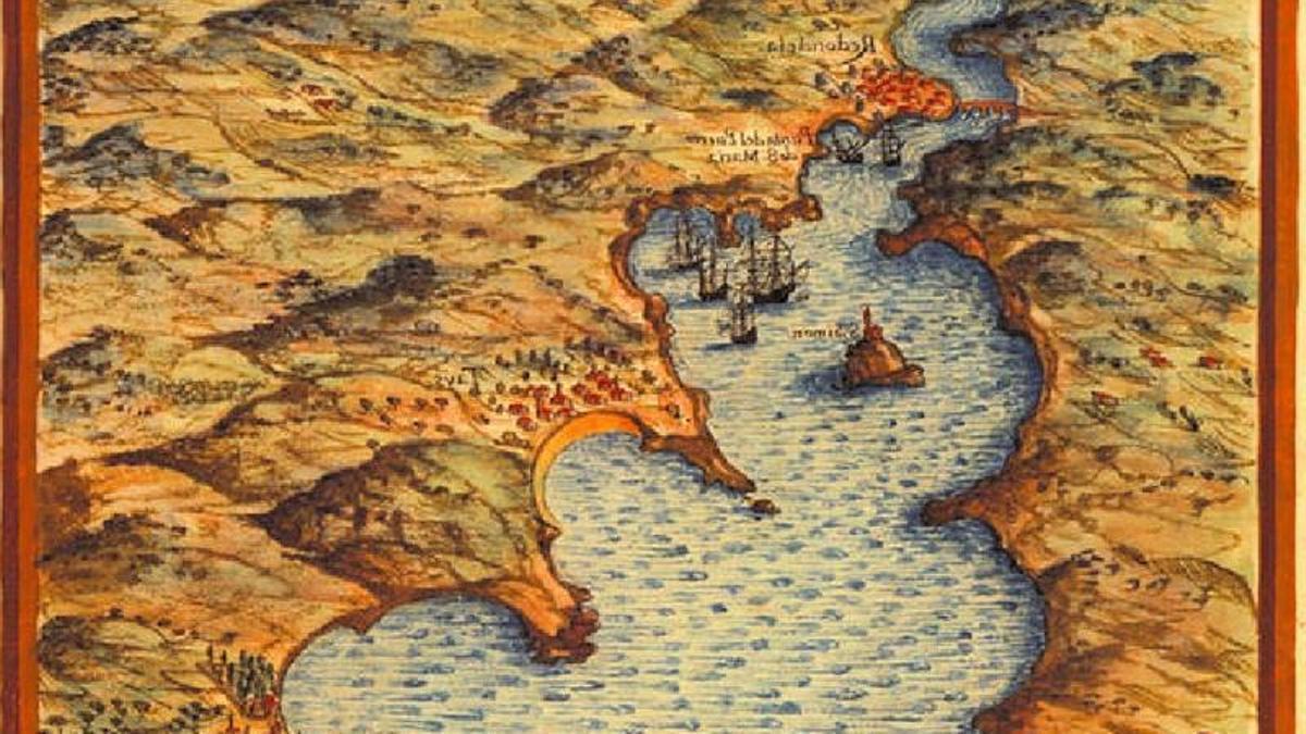 Mapa de la ría de Vigo de Pedro Teixeira del siglo XVII.