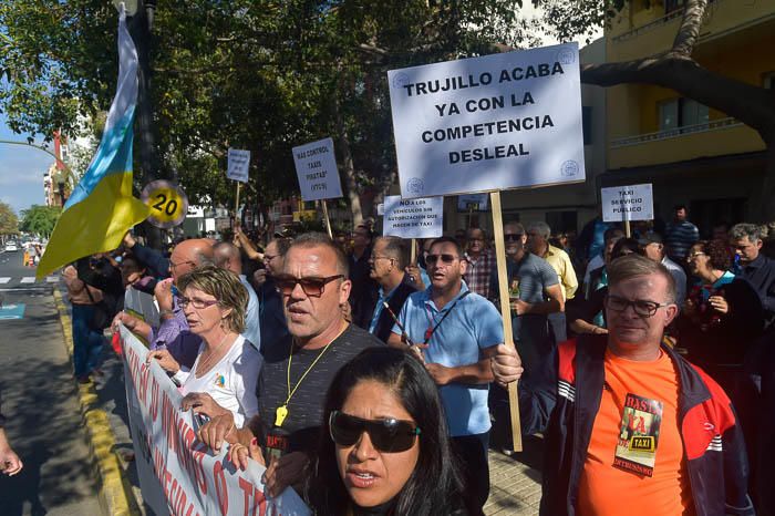 Concentración de taxistas de Gran Canaria