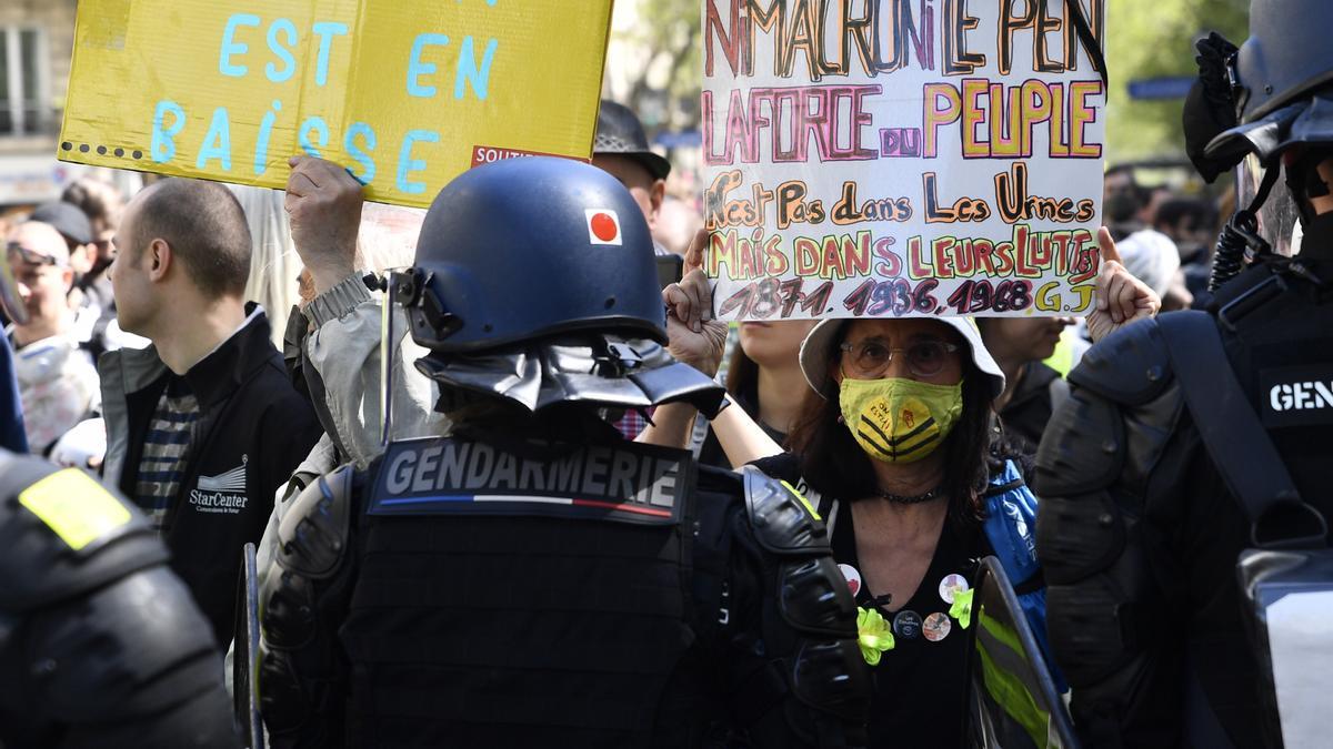 Manifestación contra la extrema derecha y Marine Le Pen en París