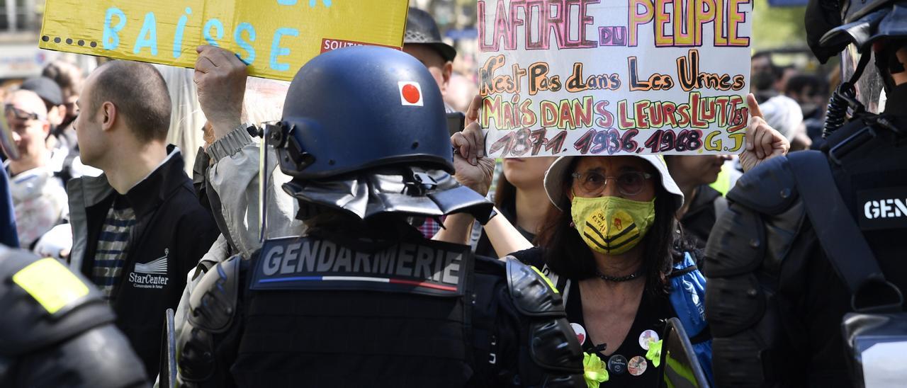 Manifestación contra la extrema derecha y Marine Le Pen en París