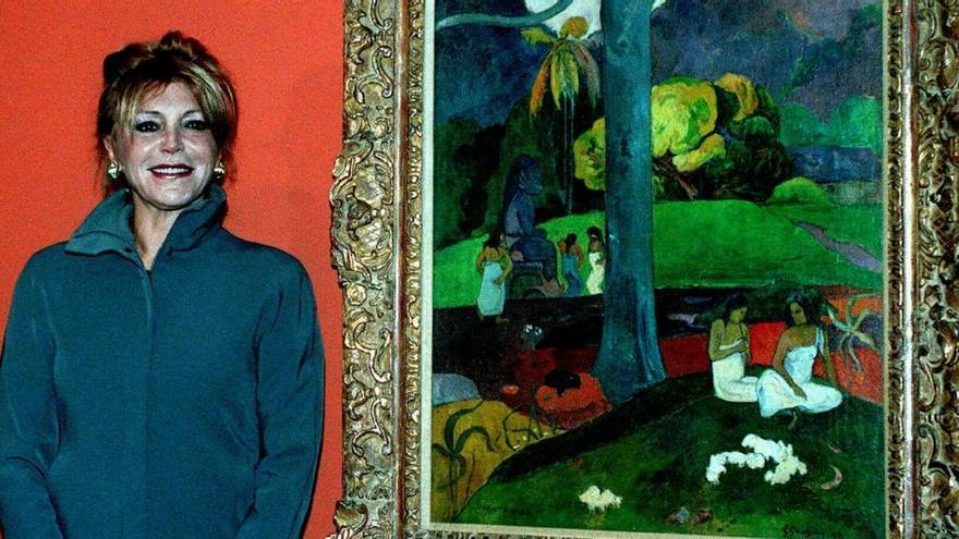 La baronesa Thyssen junto al &#039;Mata Mua&#039; en 1999.