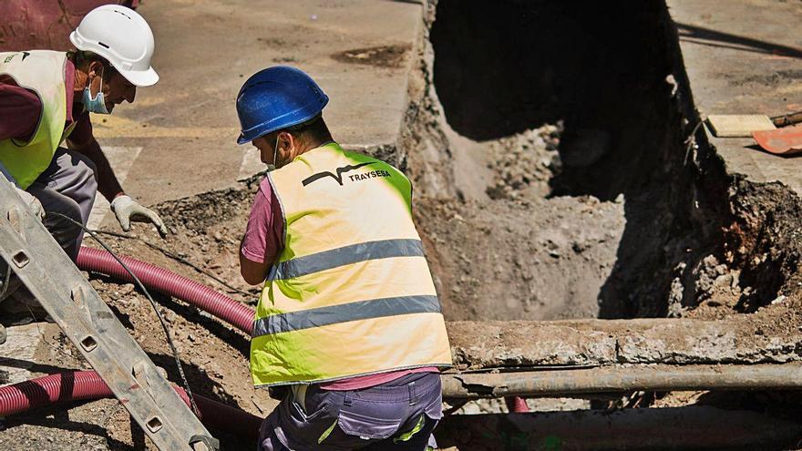 Ejecución de unas obras de mejora en la capital tinerfeña.