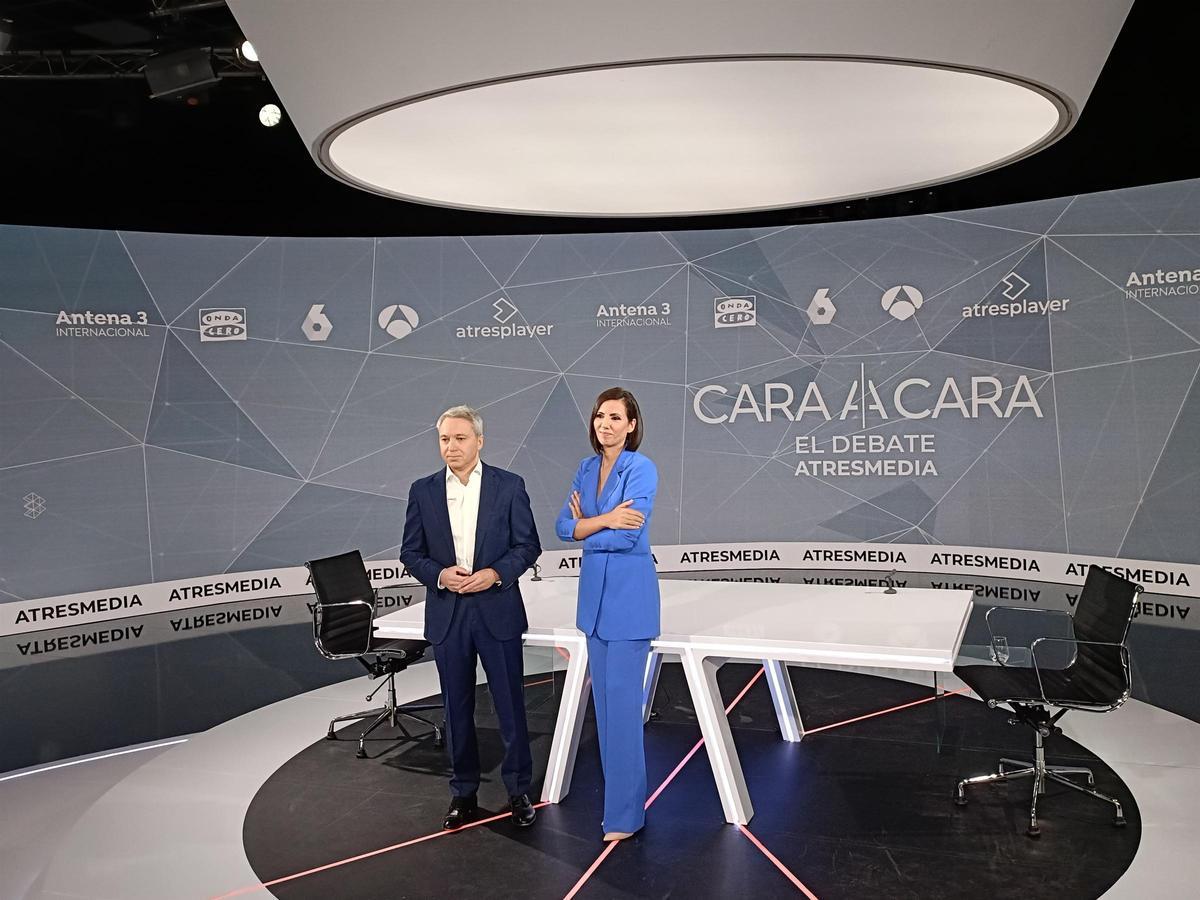 El plató en el que tendrá lugar el cara a cara entre Sánchez y Feijóo ya está preparado.