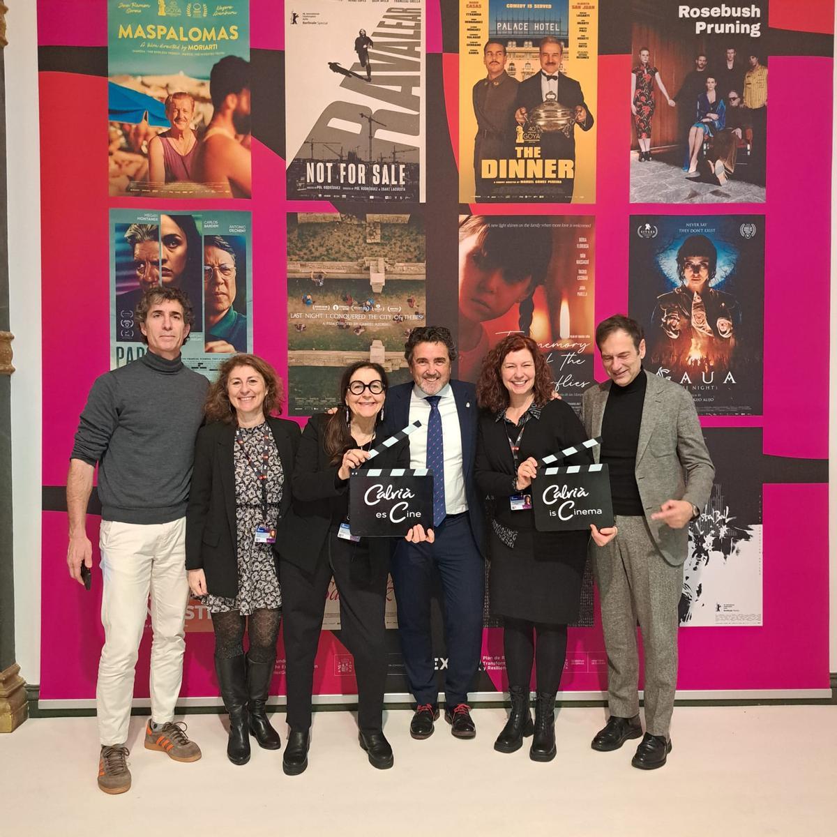 La delegación de Calvià en la Berlinale con Pedro Vidal y las representantes de SODEC (Quebec)