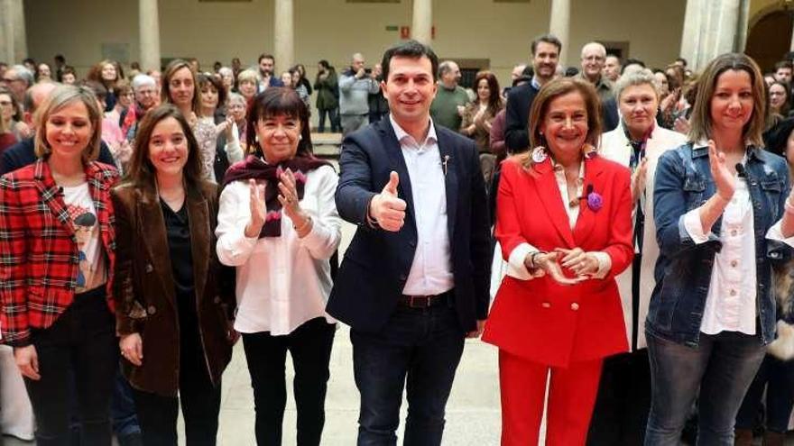 Noelia Otero, Inés Rey, Cristina Narbona, Gonzalo Caballero, Carmela Silva y Lara Méndez. // Xoán Álvarez