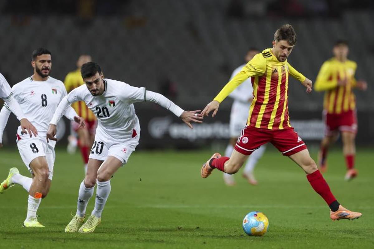 Partido entre Catalunya-Palestina en el Estadi Olímpic de Lluís Companys