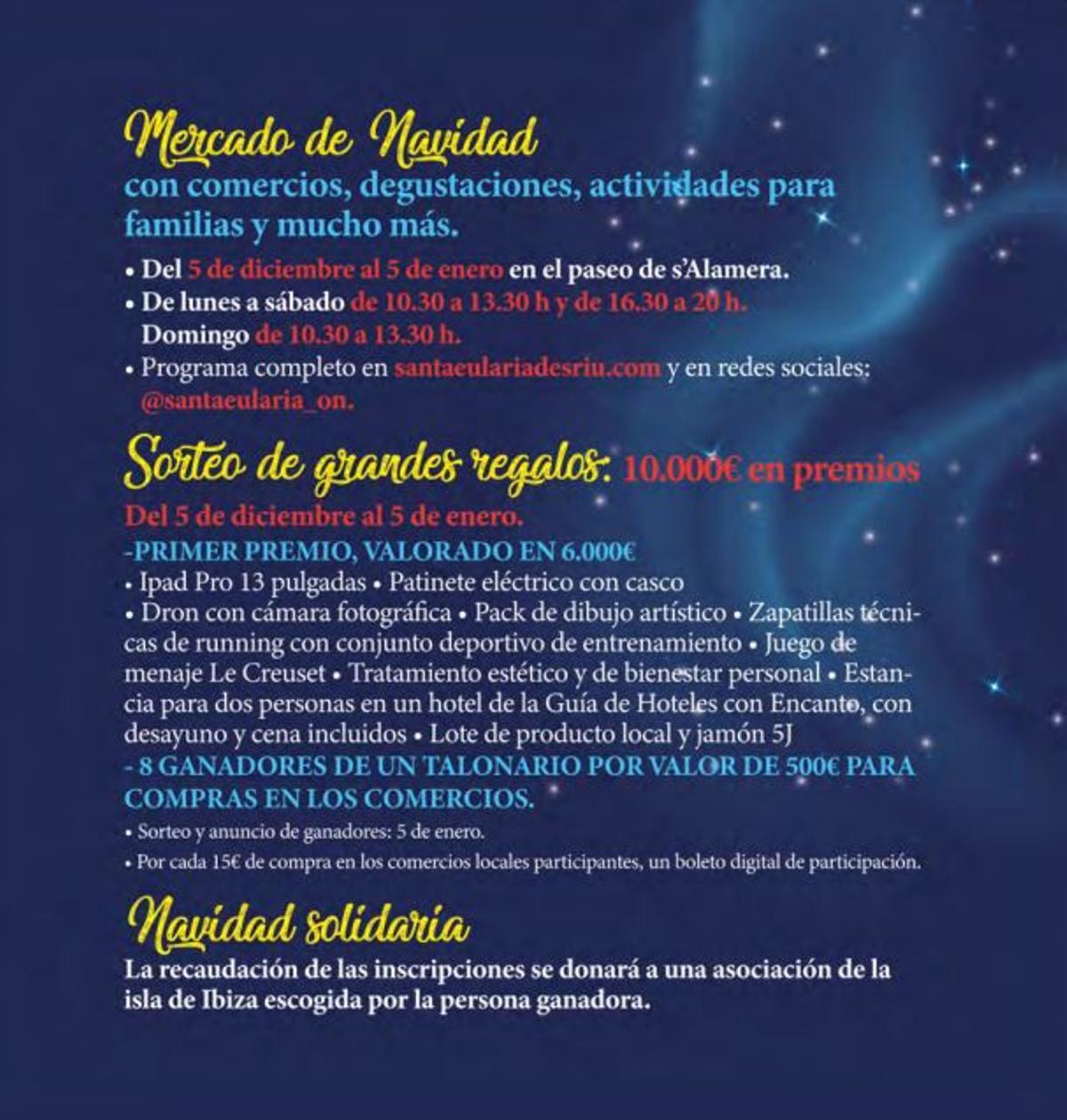 Actividades que impulsa Santa Eulària para celebrar la Navidad