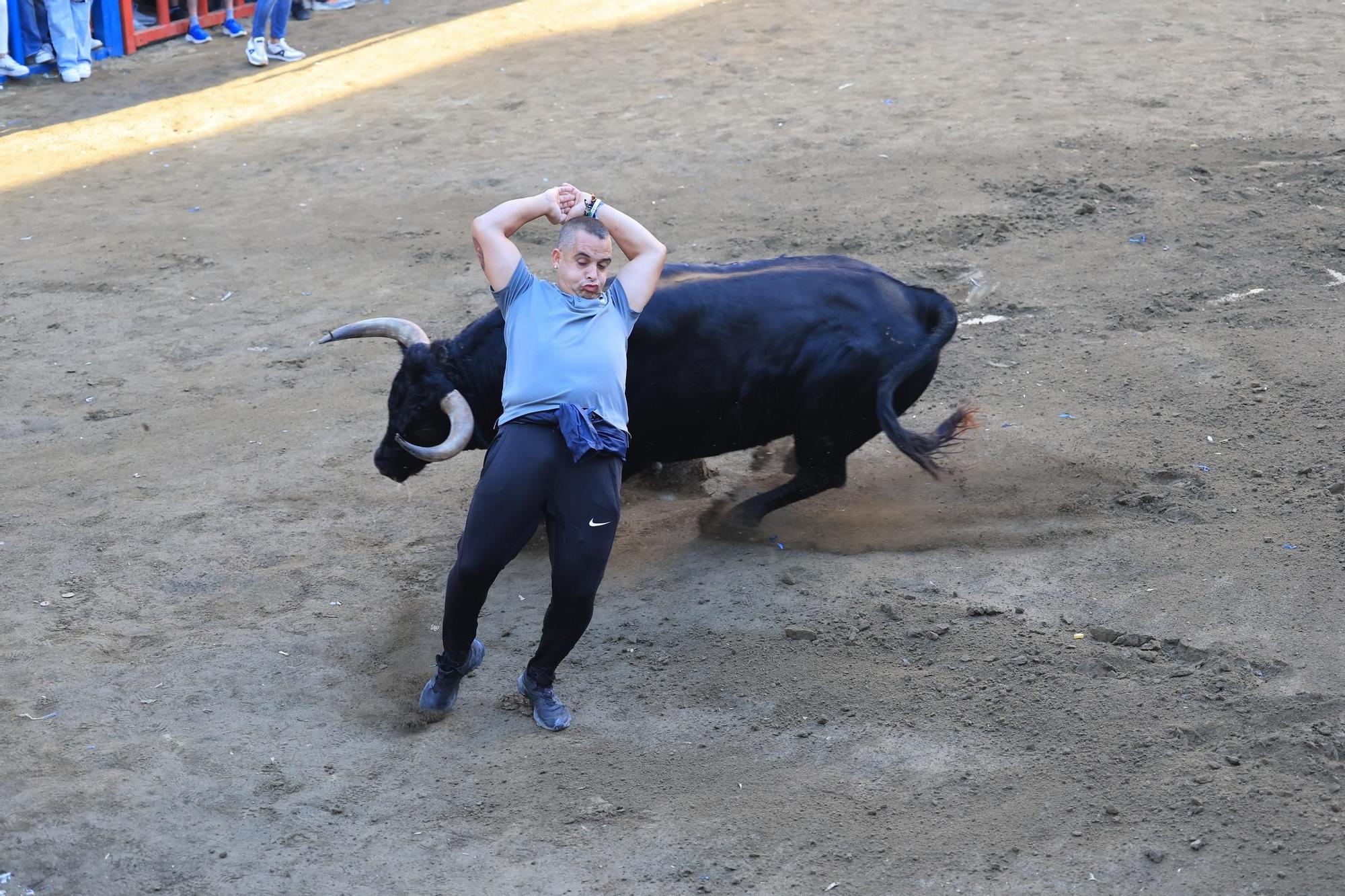 Las imágenes del primer encierro y de las exhibiciones taurinas de las fiestas de Almassora