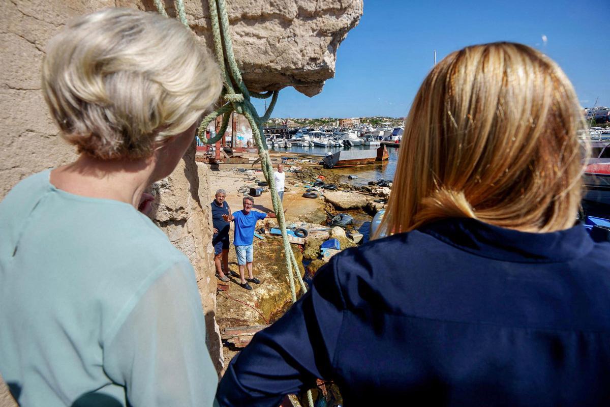 Von der Leyen visita Lampedusa invitada por Meloni