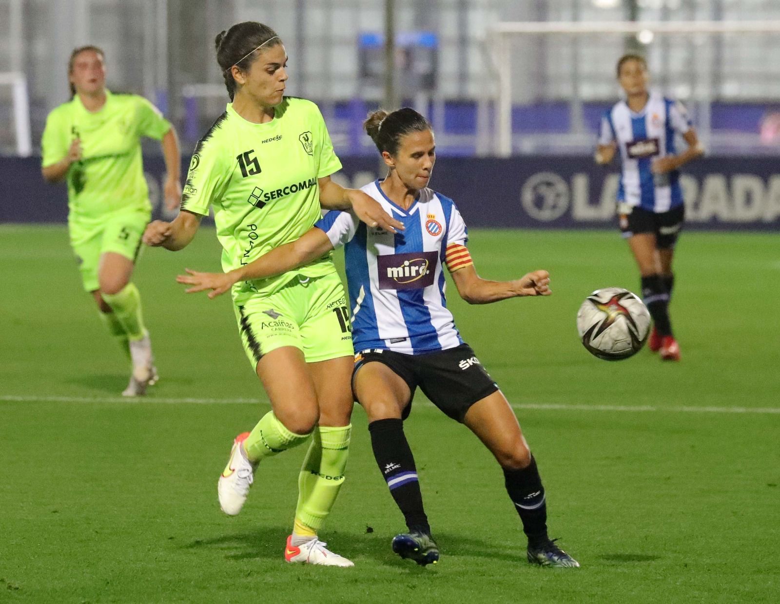 Lance del partido entre el Espanyol y el Pozoalbense en la Copa de la Reina.