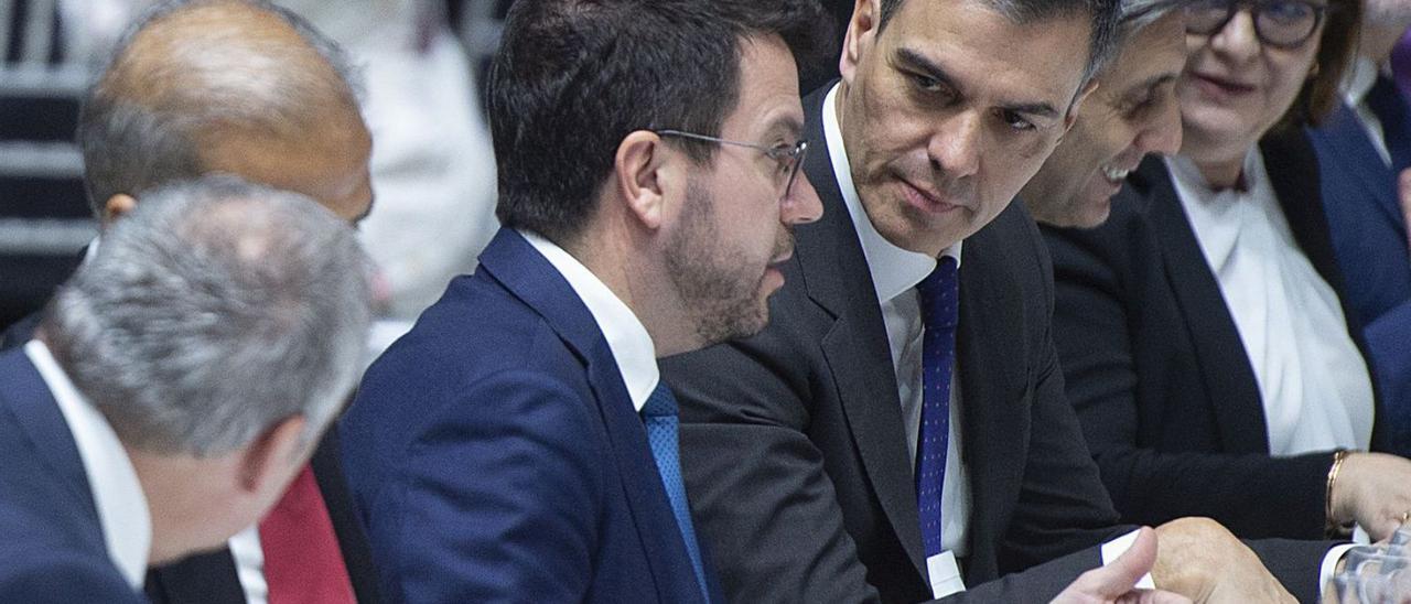 Sánchez y Aragonès, en la inauguración del Mobile World Congress, el pasado mes de febrero