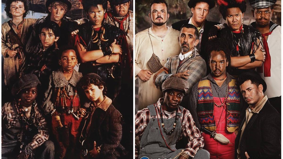 Los 'niños perdidos' de 'Hook', hace 25 años (izquierda) y ahora.