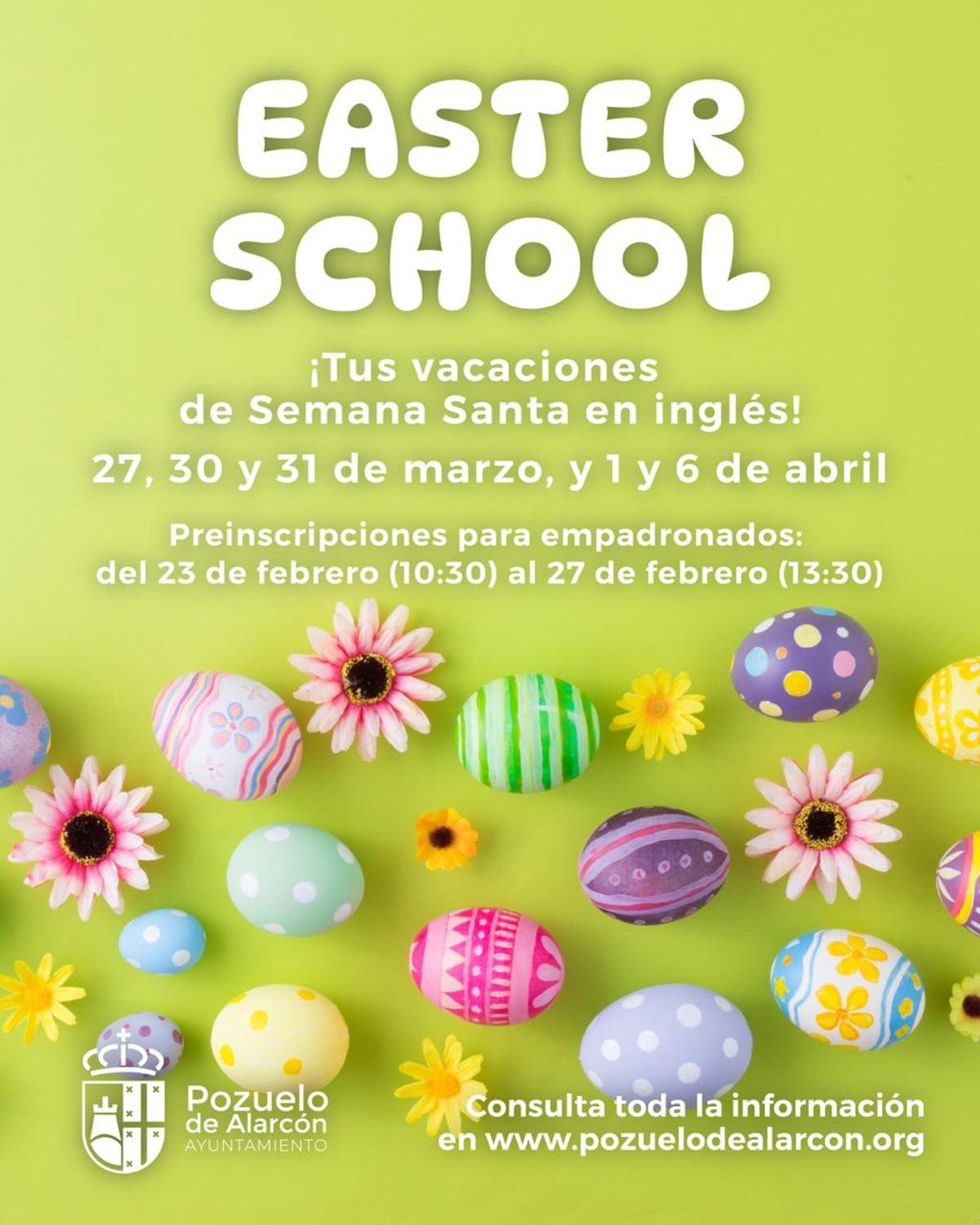 Cartel Preinscripción Easter School Pozuelo