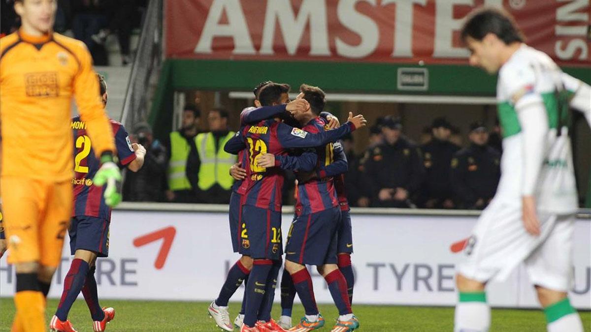 El Barça celebró seis goles en su última visita a Elche