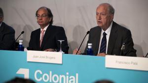 El presidente de Colonial, Juan José Brugera (a la derecha), junto al consejero delegado, Pere Viñolas, en una imagen de archivo.   