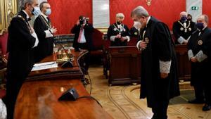 Carlos Lesmes preside la toma de posesión de los presidentes de la Sala Cuarta, Quinta y Tercera del Alto Tribunal.