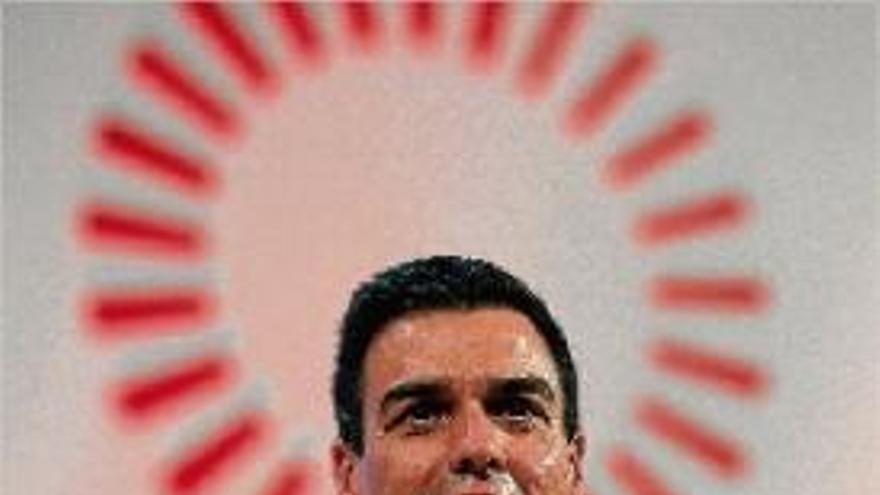 El secretari general del PSOE, Pedro Sánchez, durant el seu discurs