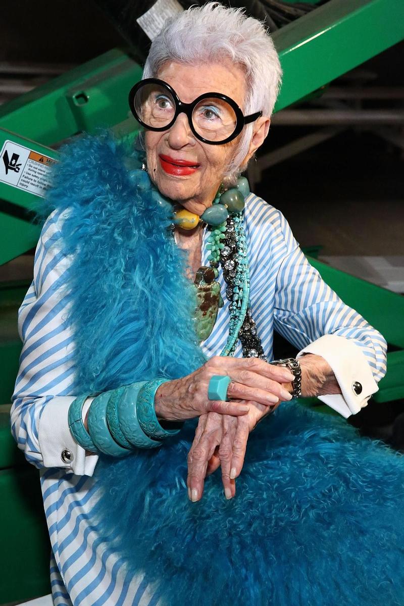 Front Row semana de la moda NY, Iris Apfel