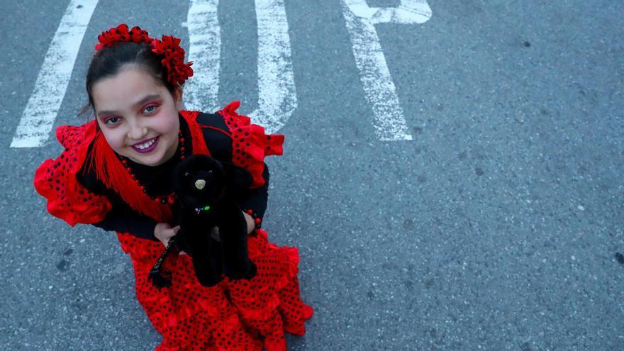 Paula Nine ayer en Vilagarcia disfrutando de su primer carnaval con su nuevo corazón.