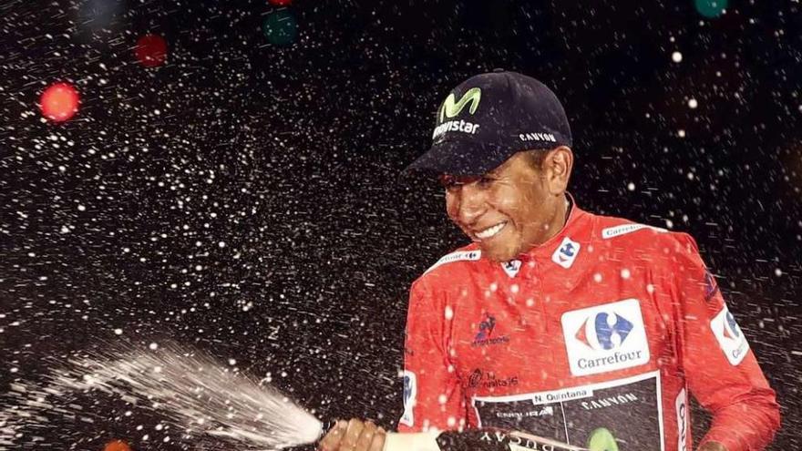 Nairo Quintana, en el podio.