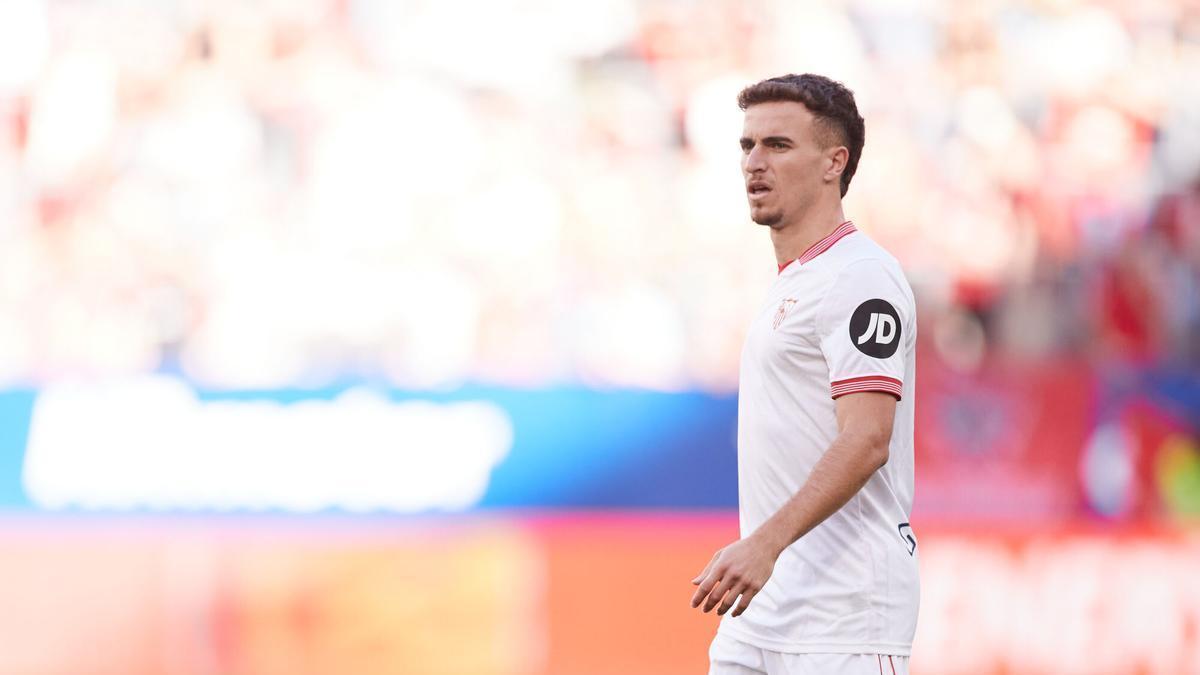 Adrià Pedrosa, en un partido con el Sevilla FC