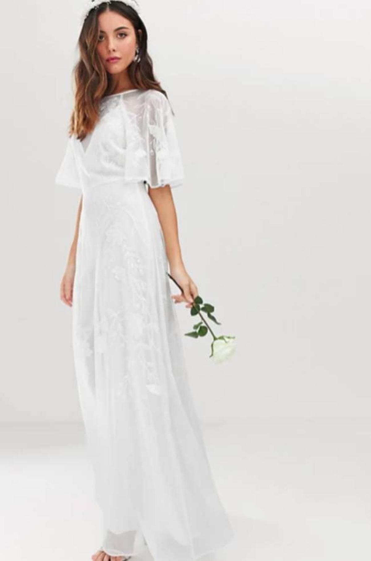 Vestido de novia con manga acampanada y detalles bordados Mia de ASOS EDITION
