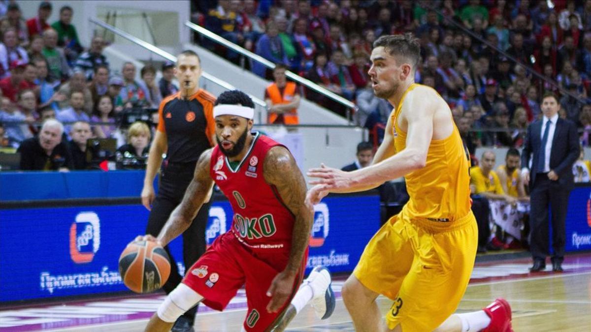 Delaney, en un partido ante el Barça cuando militaba en el Lokomotiv Kuban