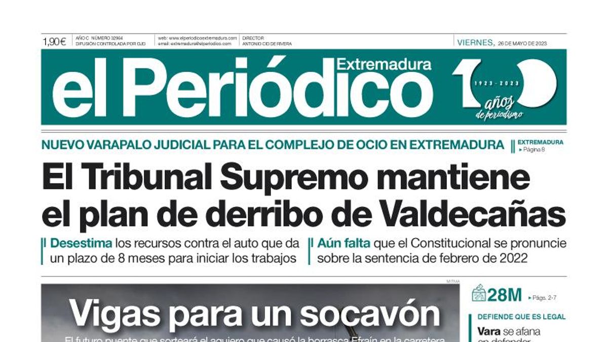 Consulta la portada correspondiente al día 26 de mayo de 2023