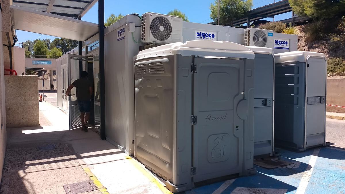 La sala de espera habilitada en el Rafael Méndez mientras tienen lugar las obras.