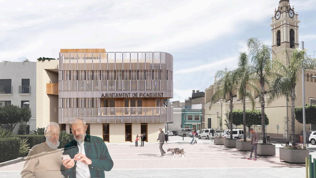 Recreación del Ayuntamiento de Picassent tras la reforma.