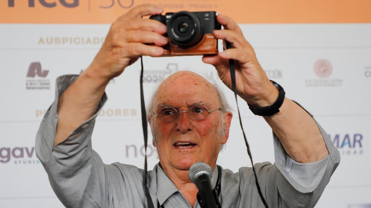 El aragonés Carlos Saura durante la rueda de prensa en el Festival de Guadalajara.