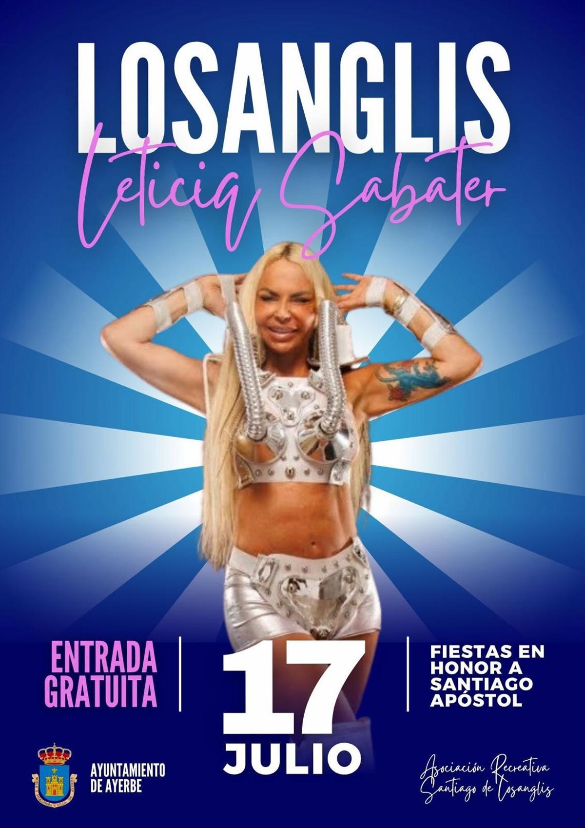 Cartel anunciando el concierto de Leticia Sabater en Losanglis