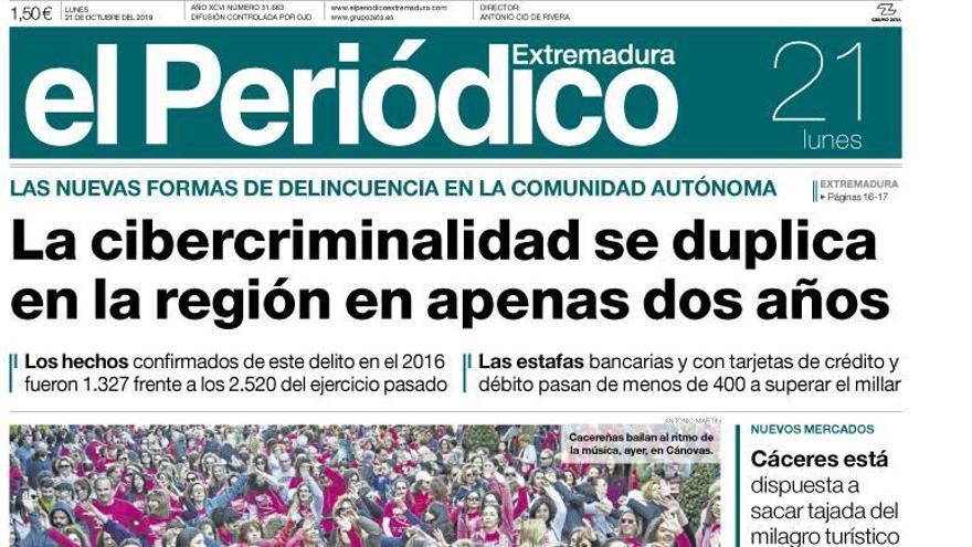 Esta es la portada de EL PERIÓDICO EXTREMADURA correspondiente al día 21 de octubre del 2019